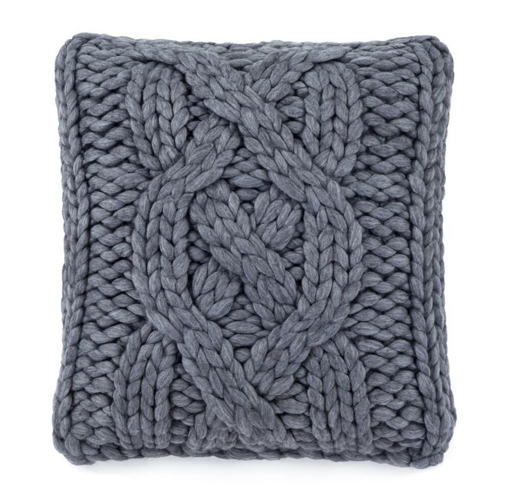 Ugg Oversized Grey Big Chunky Knit Decorative Pillow Size 21.5 x 21.5